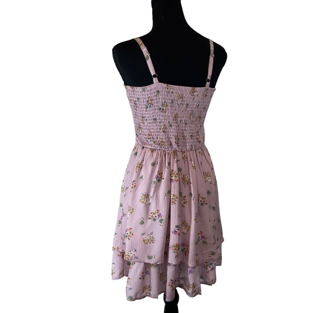 French Grey Smocked Floral Sundress NWOT - Picture 3 of 10